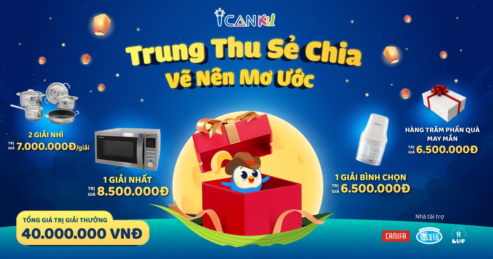 Cuộc thi Trung Thu Sẻ Chia - Vẽ Nên Ước Mơ với tổng giá trị giải thưởng lên đến 40 triệu đồng