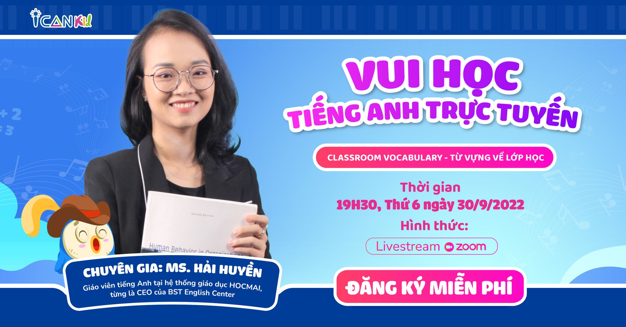 Đăng ký “Vui học Tiếng Anh trực tuyến” cùng ICANKid, chủ đề: Từ vựng lớp học