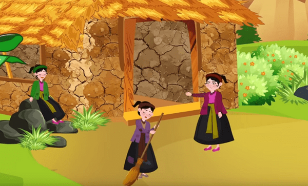 Cá bống đã lớn nhanh như thổi. dì ghẻ đem lòng sinh nghi, sai Cám rình xem thế nào.